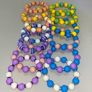 Colorful Silicon Elastic Beaded Bracelet/Ankle Bracelet